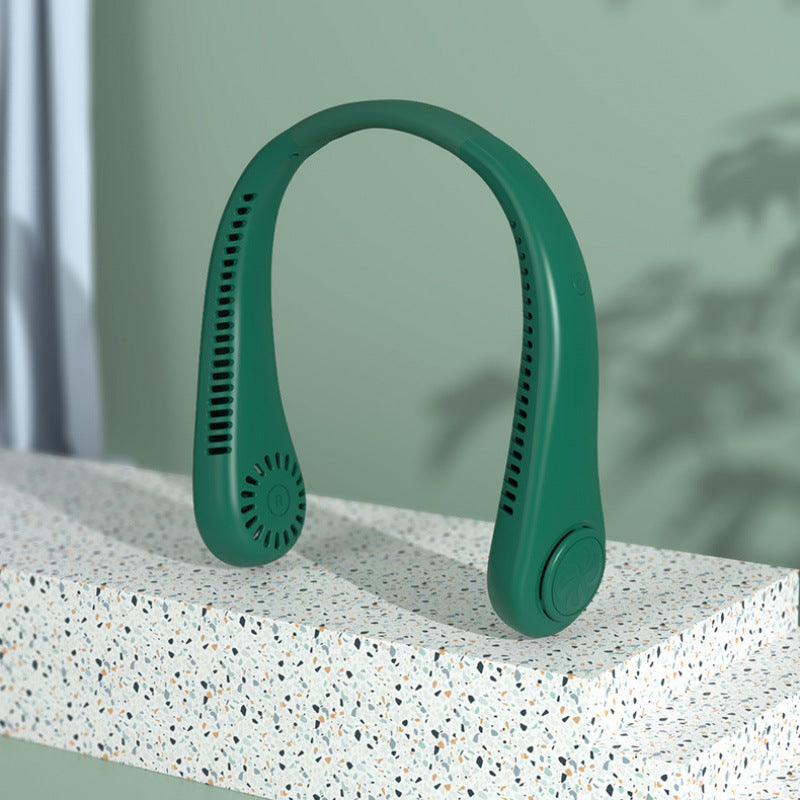 Pulsana Bladeless Neck Fan — Digital Display, 10 Speeds, USB-C Rechargeable