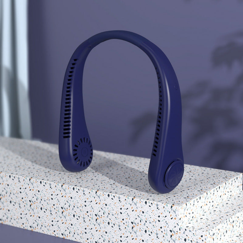 Pulsana Bladeless Neck Fan — Digital Display, 10 Speeds, USB-C Rechargeable
