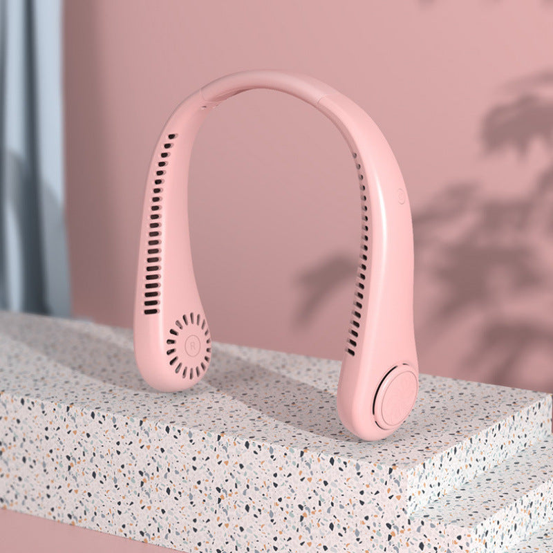 Pulsana Bladeless Neck Fan — Digital Display, 10 Speeds, USB-C Rechargeable