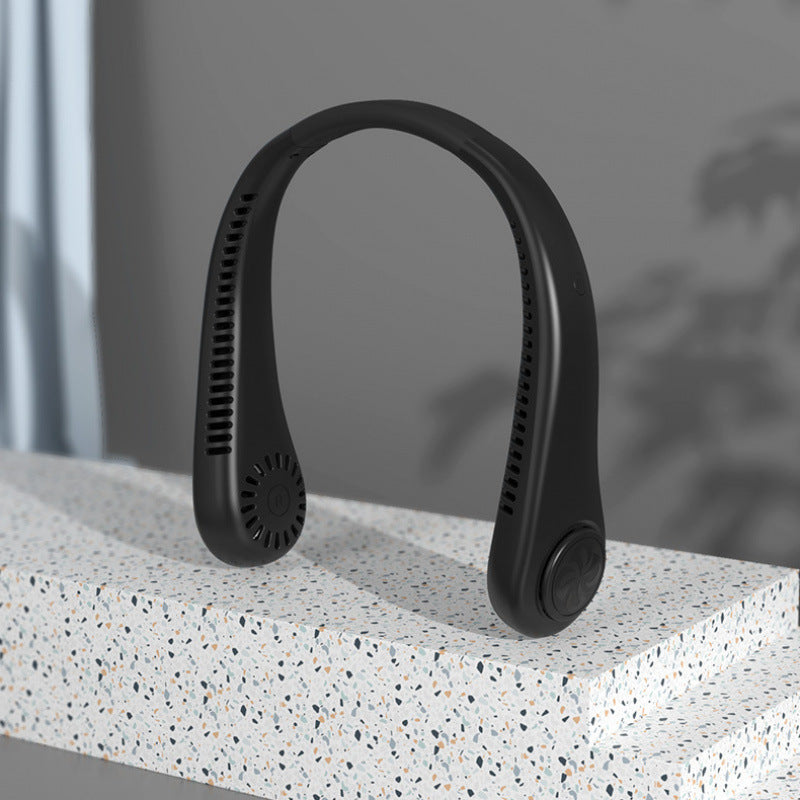 Pulsana Bladeless Neck Fan — Digital Display, 10 Speeds, USB-C Rechargeable