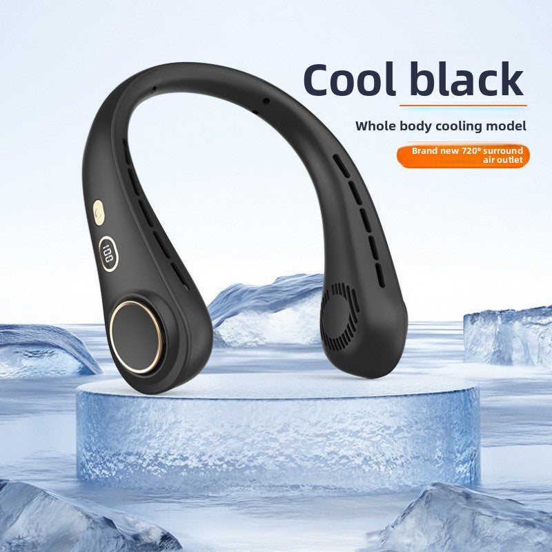 Pulsana Bladeless Neck Fan — Digital Display, 10 Speeds, USB-C Rechargeable